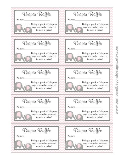 Free Printable Diaper And Wipe Raffle Tickets